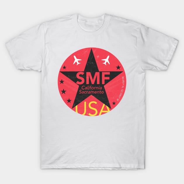 SMF Sacramento round sticker design T-Shirt by Woohoo